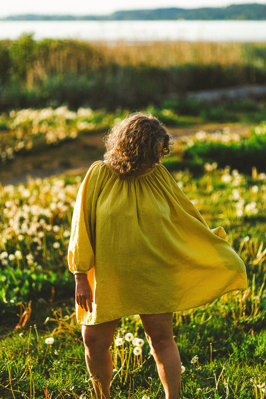 Chartreuse Mini Olive Dress