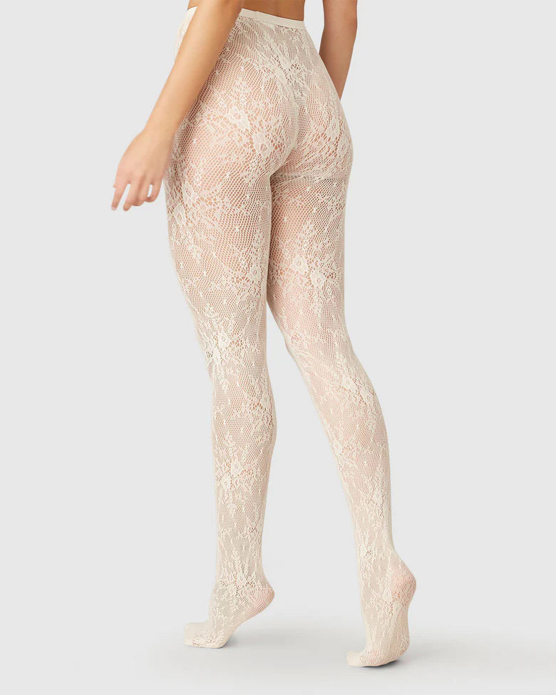Ivory Rosa Lace Tights