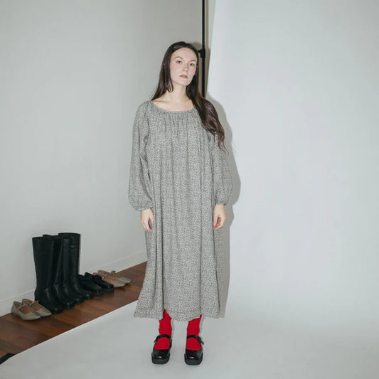 Floral Long Olive Dress