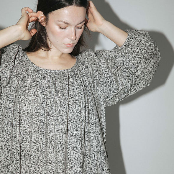 Floral Long Olive Dress