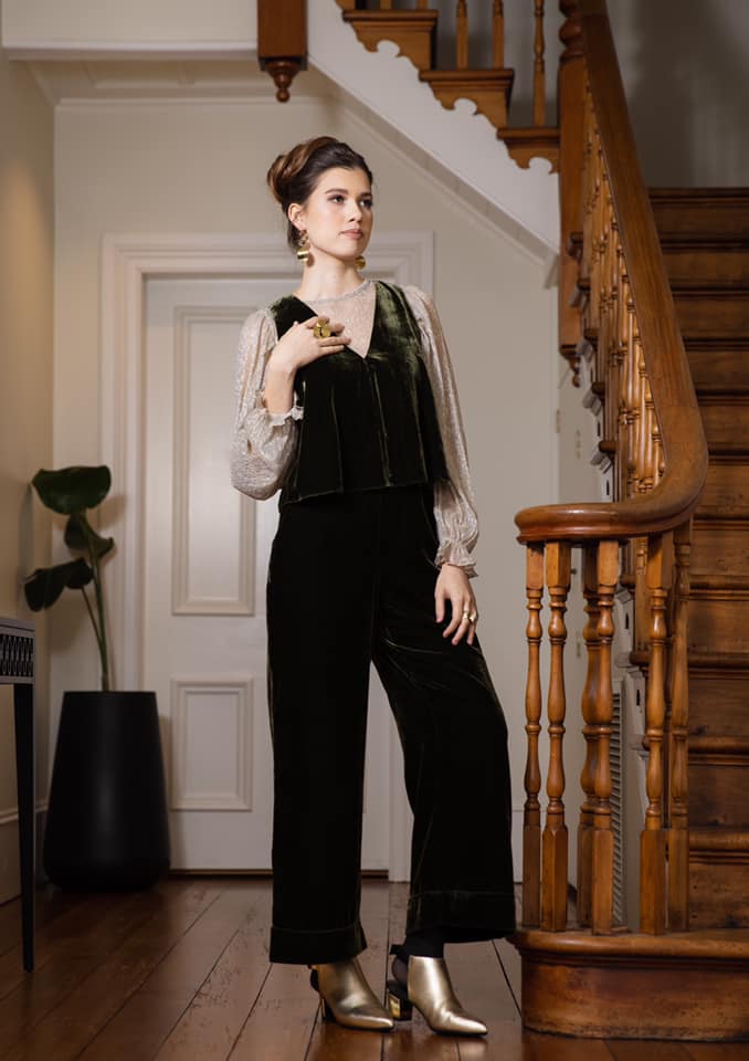 Green Velvet Jumpsuit