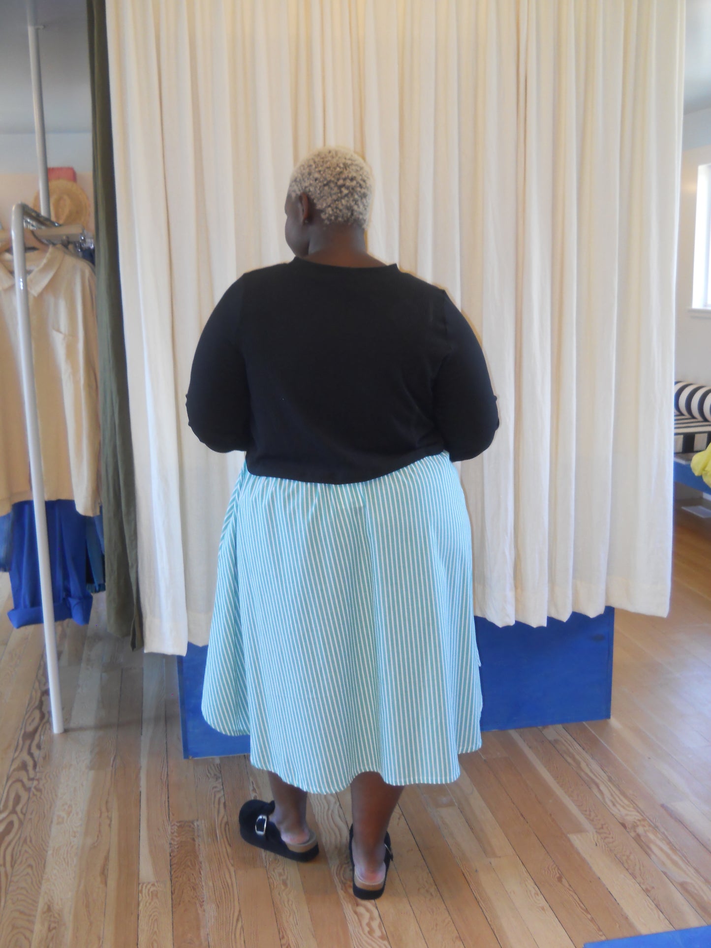 Peppermint Stripe Eva Midi Skirt