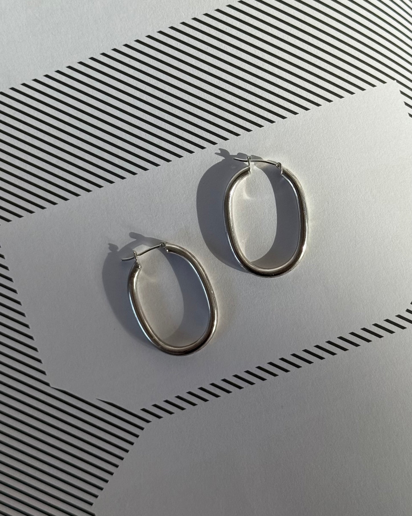 Oval Tube Hoop Earrings
