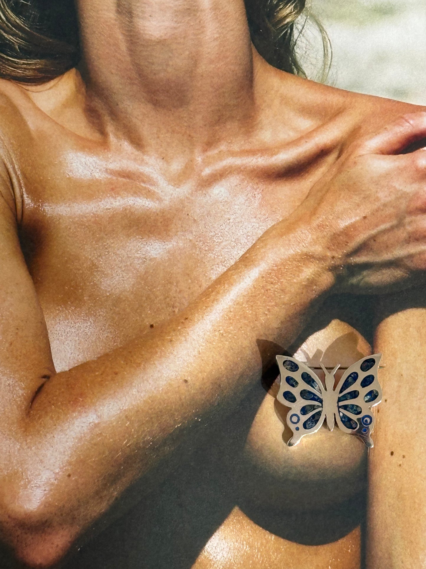 Lapis Butterfly Brooch