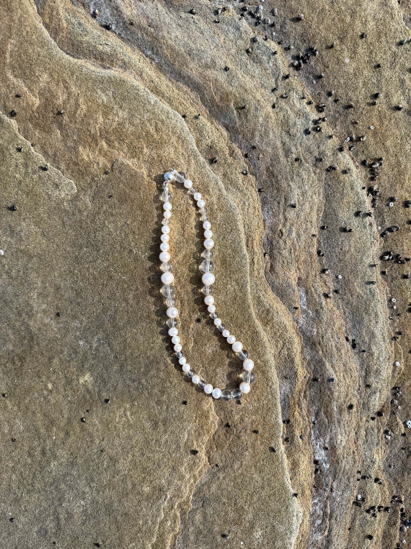 Clear Quartz & Pearl Necklace