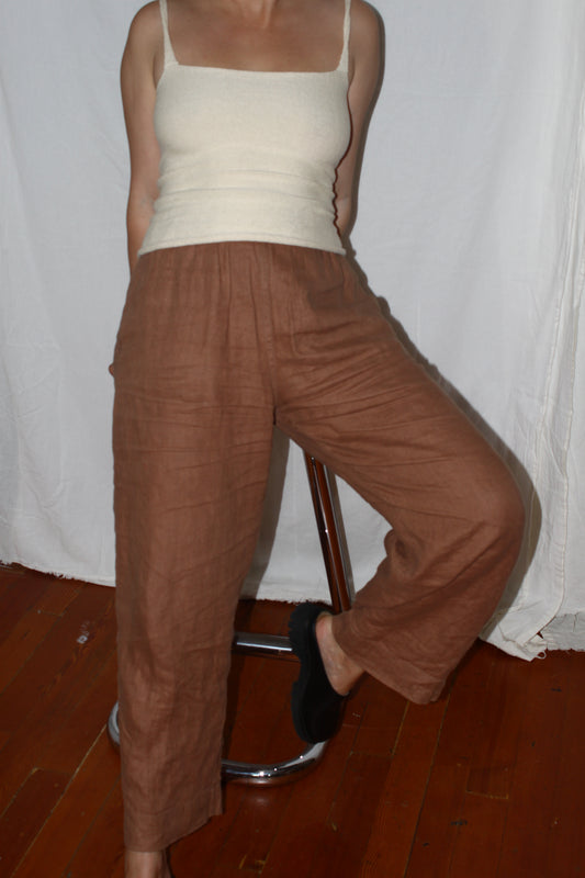 Cream Skinny Strap Tank