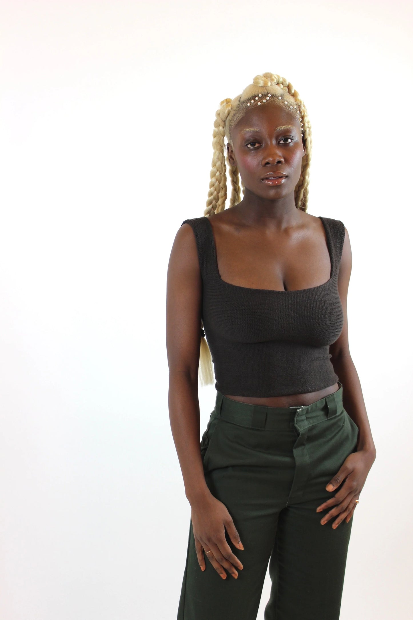 Brown Chubby Strap Tank