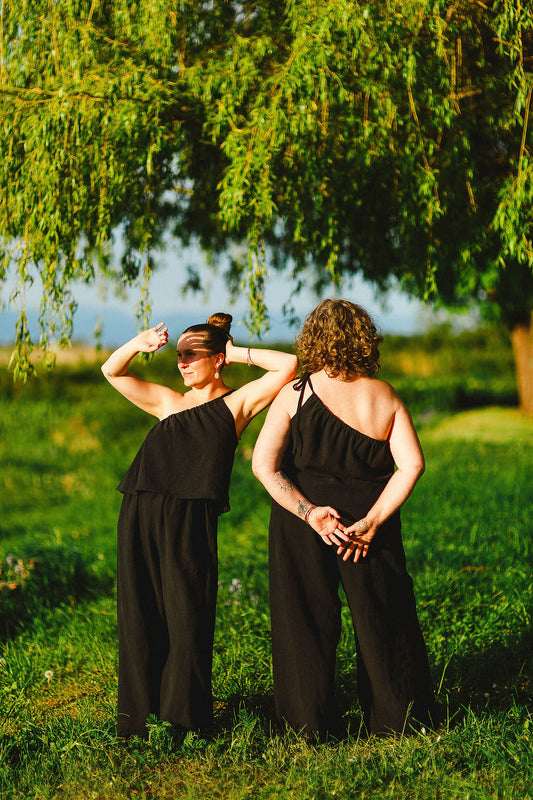 Black One Shoulder Tank