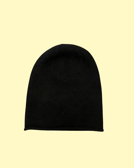 Black Cashmere Beanie
