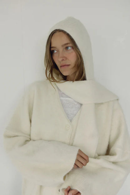 Milk Hooded Scarf
