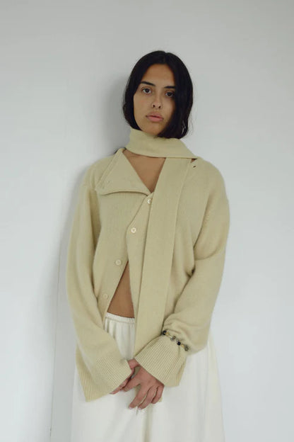 Wheat Asymmetric Knit