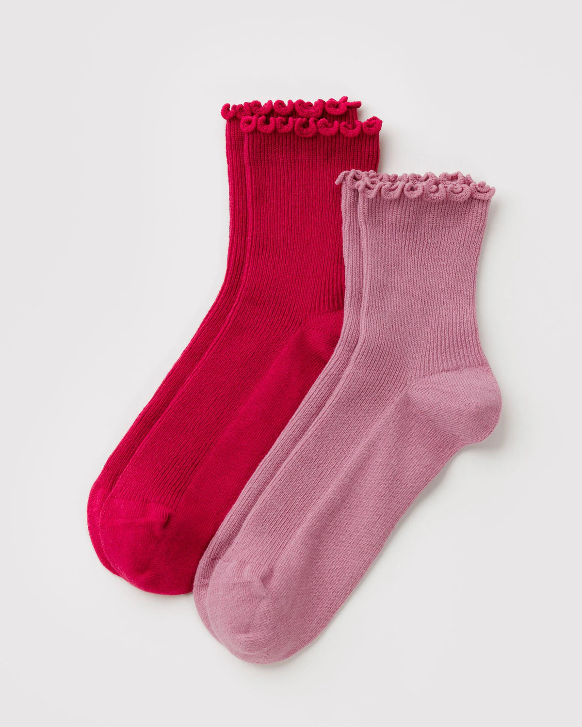 Plum/Cherry Lettuce Edge Socks