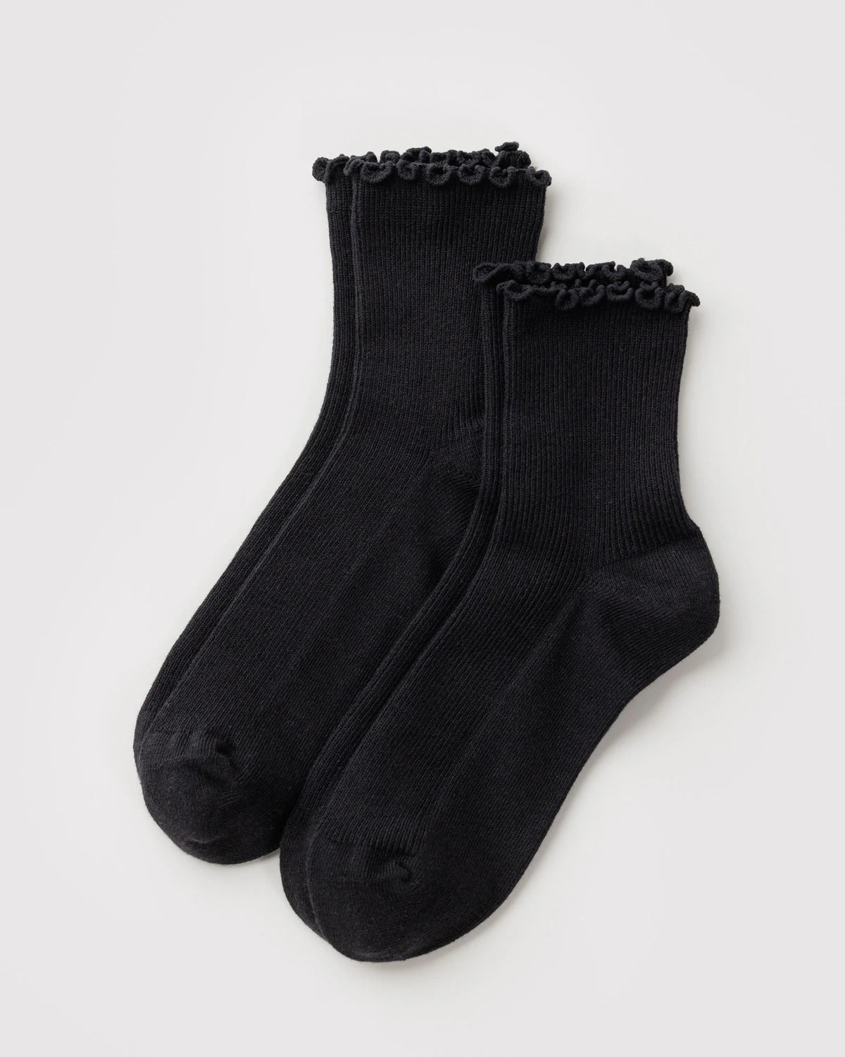Black Lettuce Edge Socks