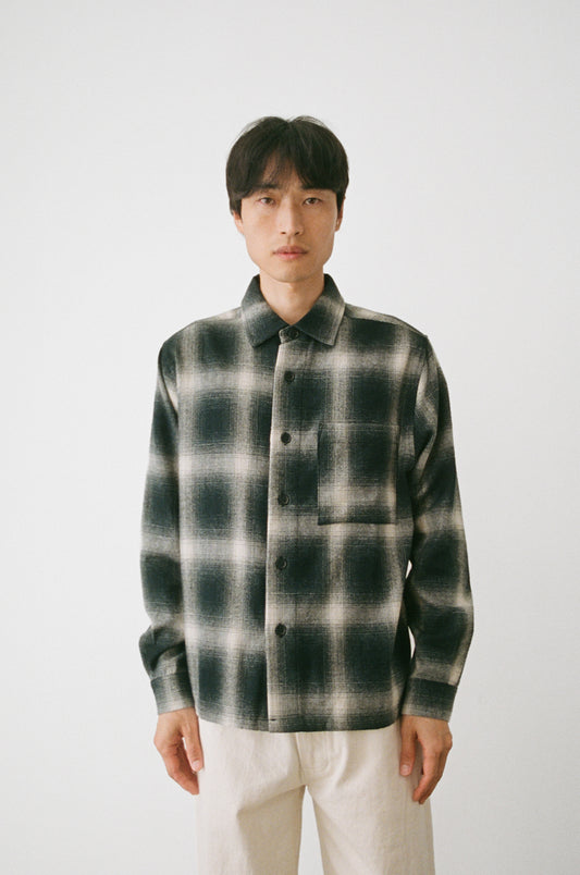 Black Melange Check Café Shirt