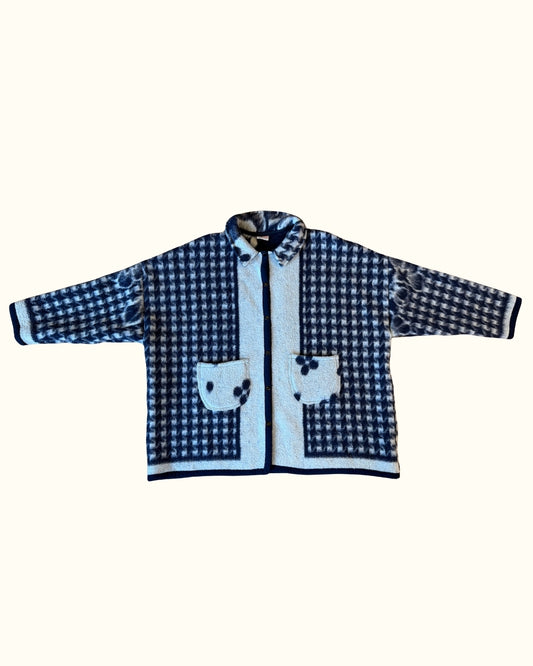 Blue Houndstooth Coat