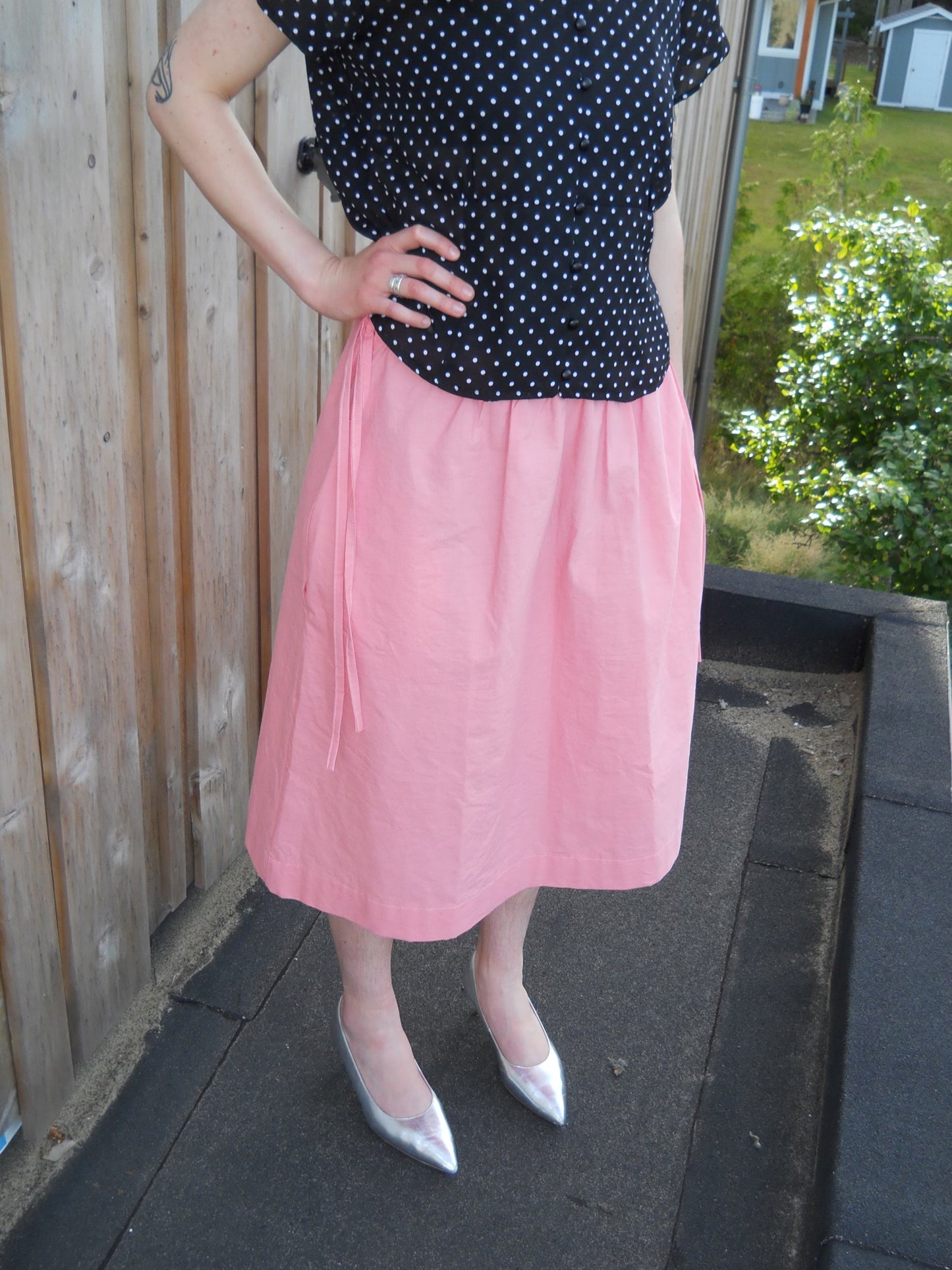 Hot Pink Midi Skirt