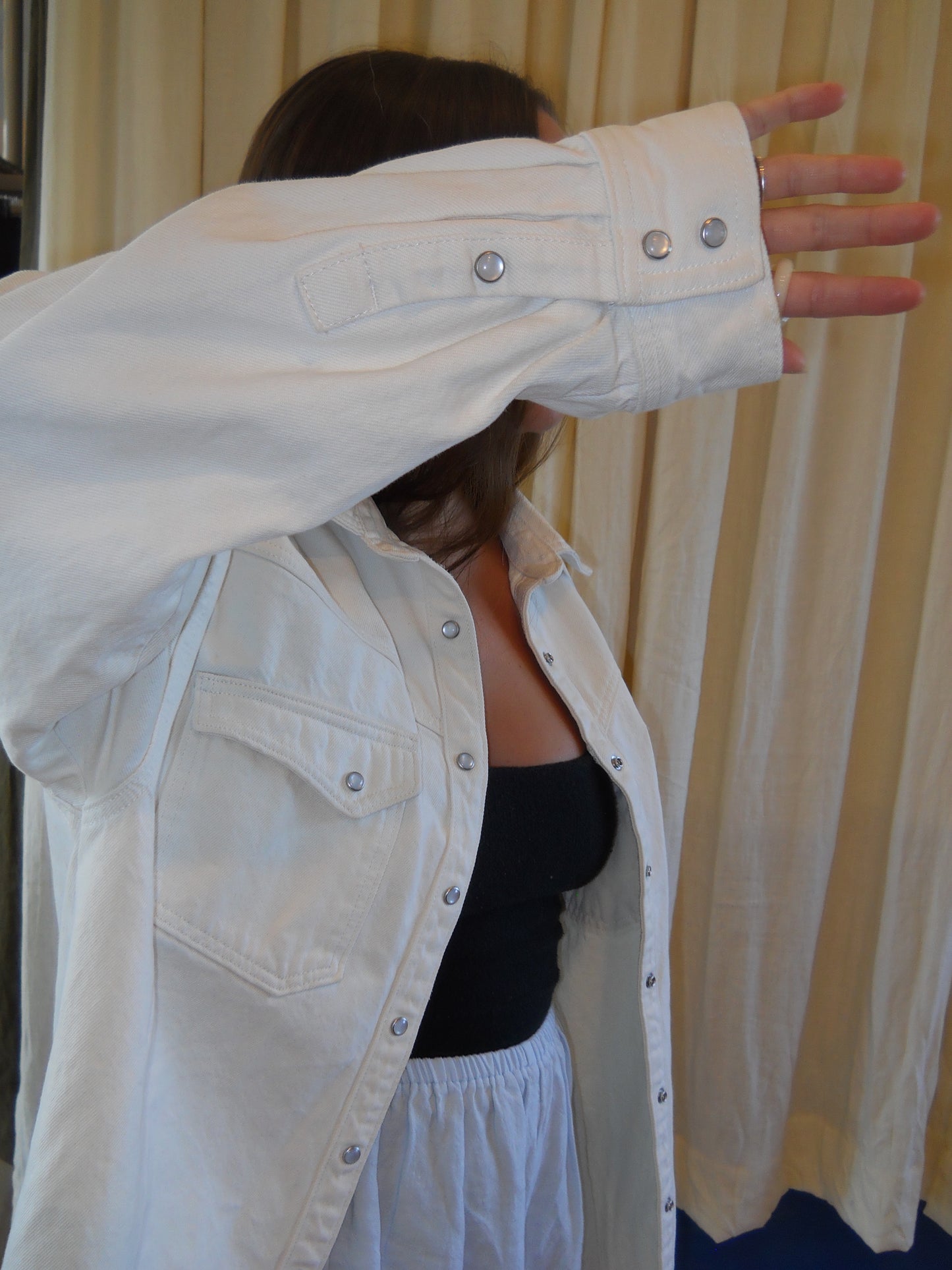 Off White Denim Shirt Jacket