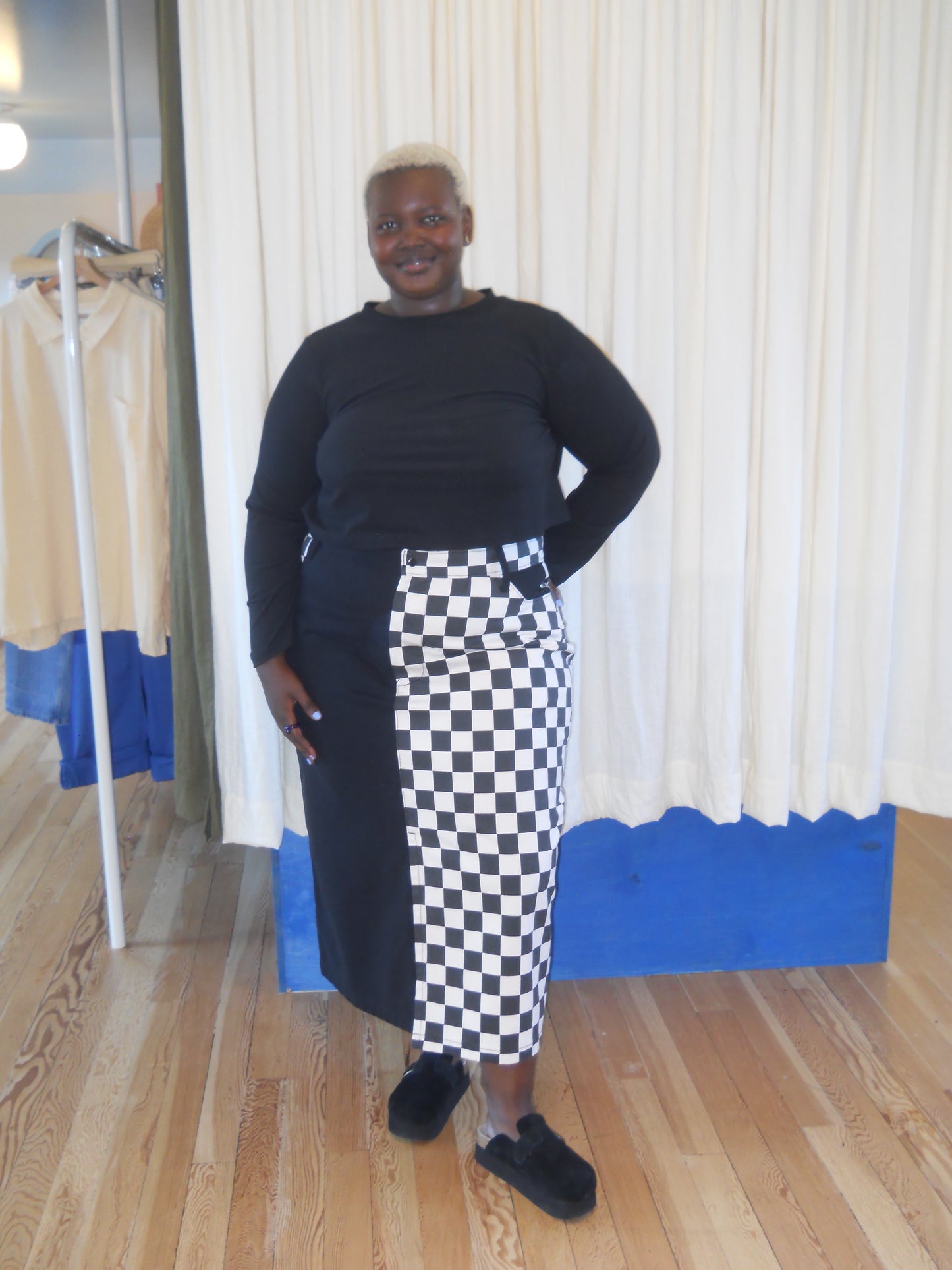 B/W Checkered Jennifer Skirt