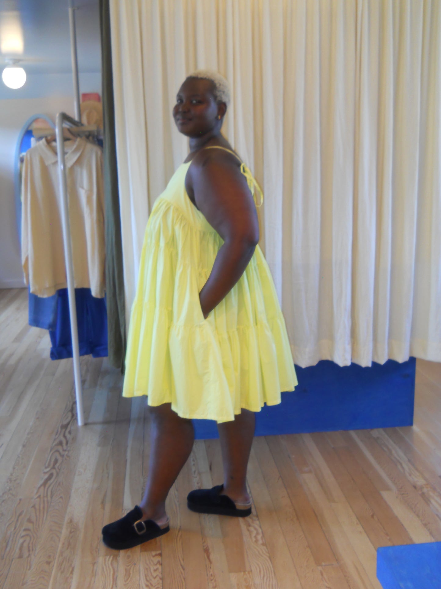 Hand Dyed Yellow Celia Dress
