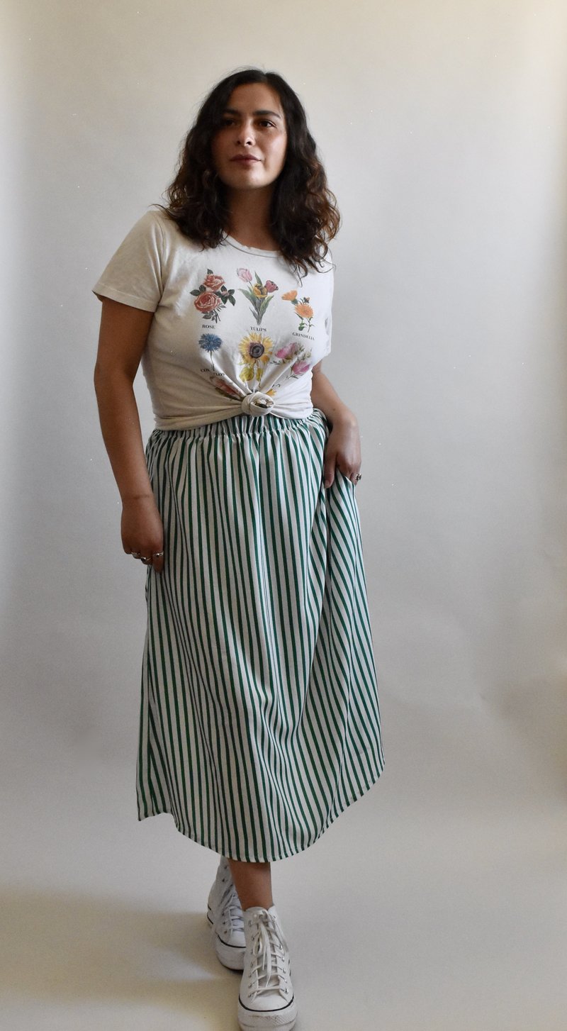 Peppermint Stripe Eva Midi Skirt