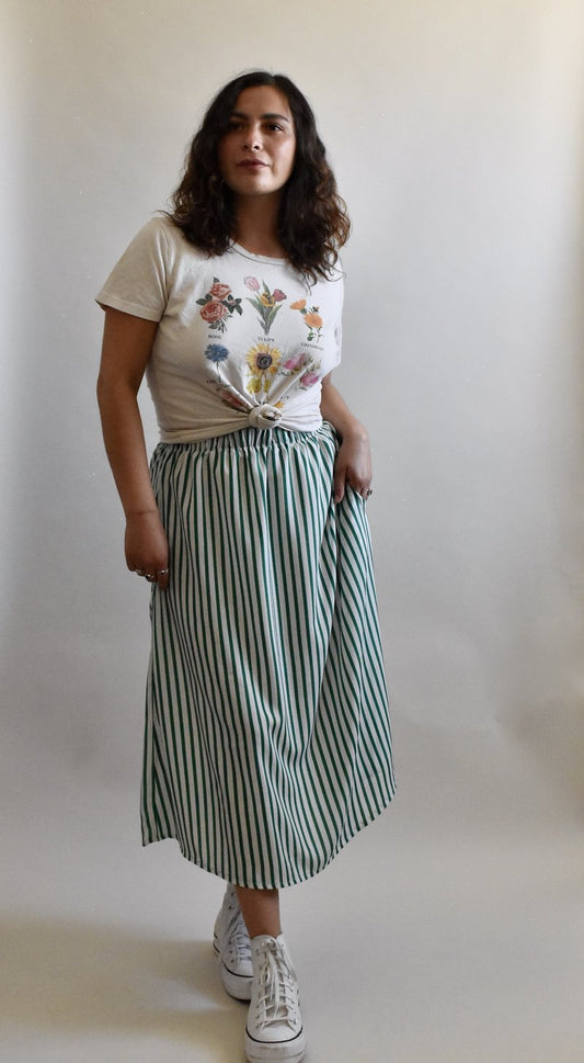 Peppermint Stripe Eva Midi Skirt