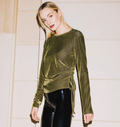 Velvet Ruched Top