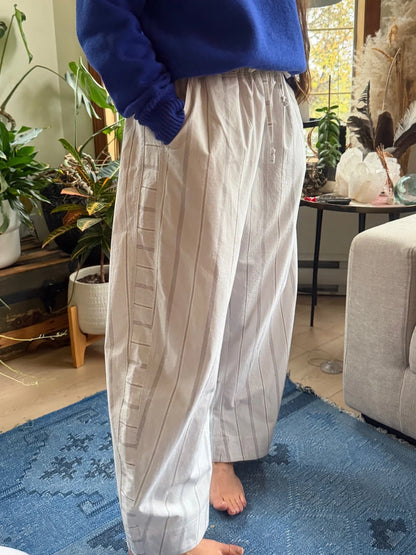 White Stripe Jules Pant