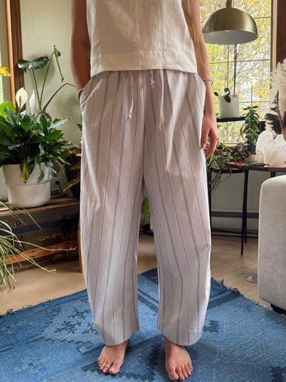 White Stripe Jules Pant