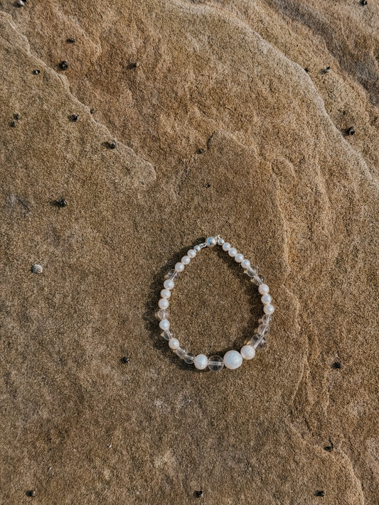 Clear Quartz & Pearl Bracelet