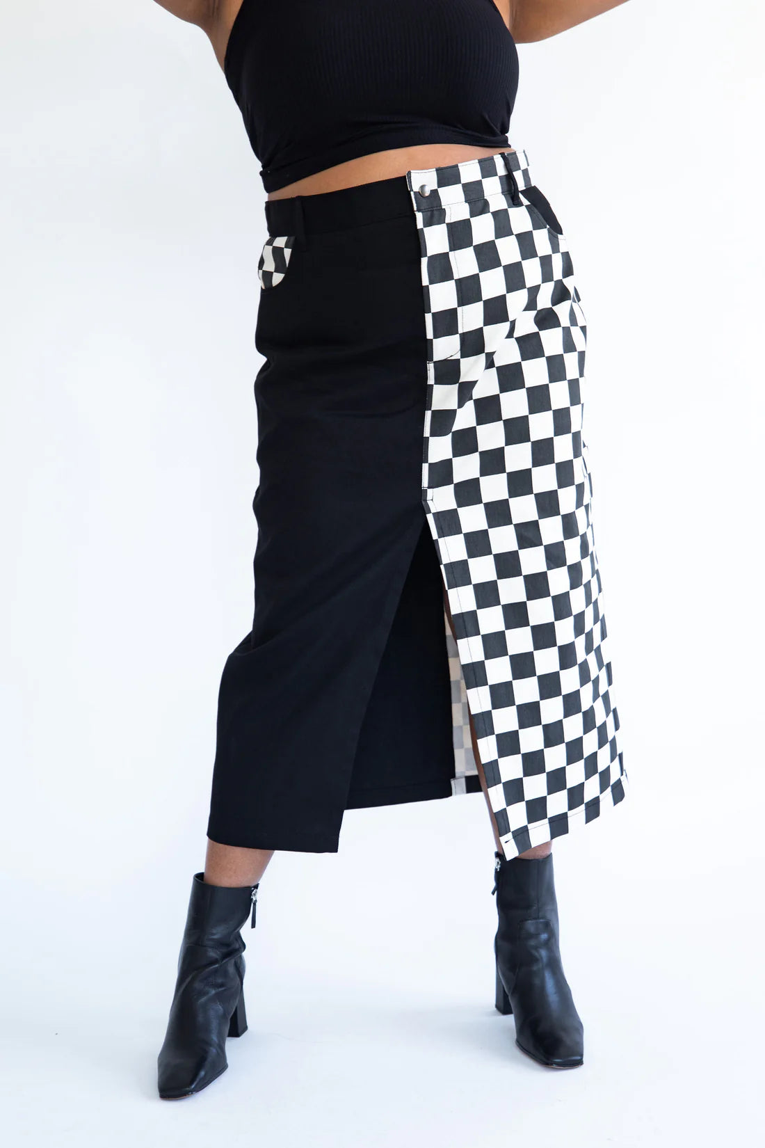 B/W Checkered Jennifer Skirt