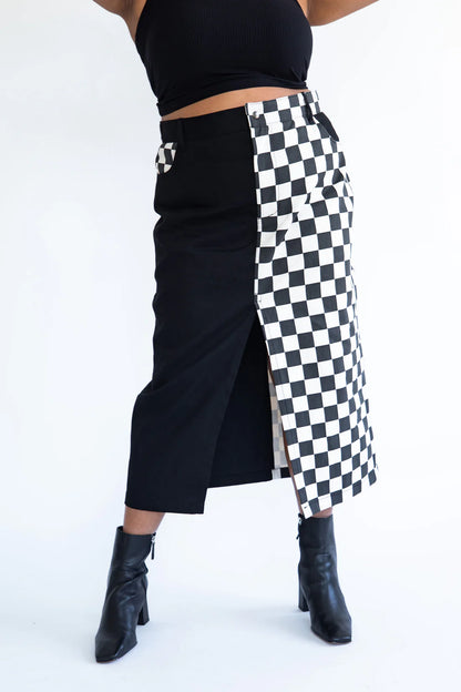 B/W Checkered Jennifer Skirt