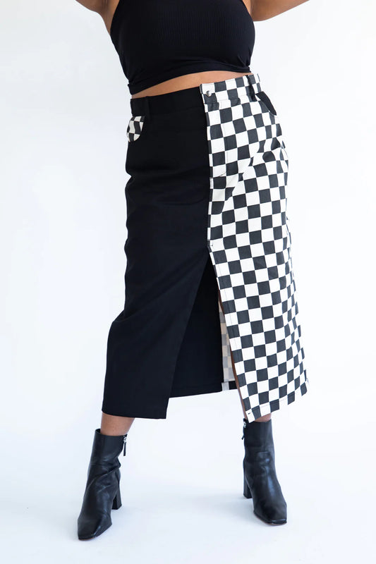 B/W Checkered Jennifer Skirt