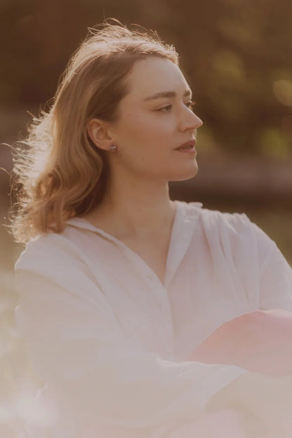 Warm Pink Baroque Studs