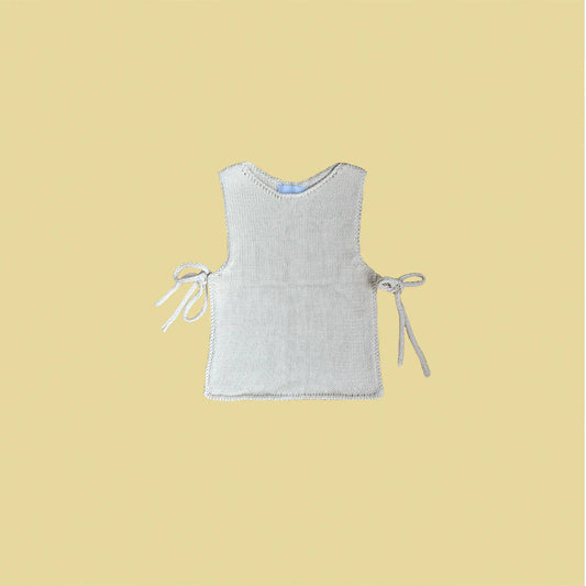 Cream Knit Tie Top