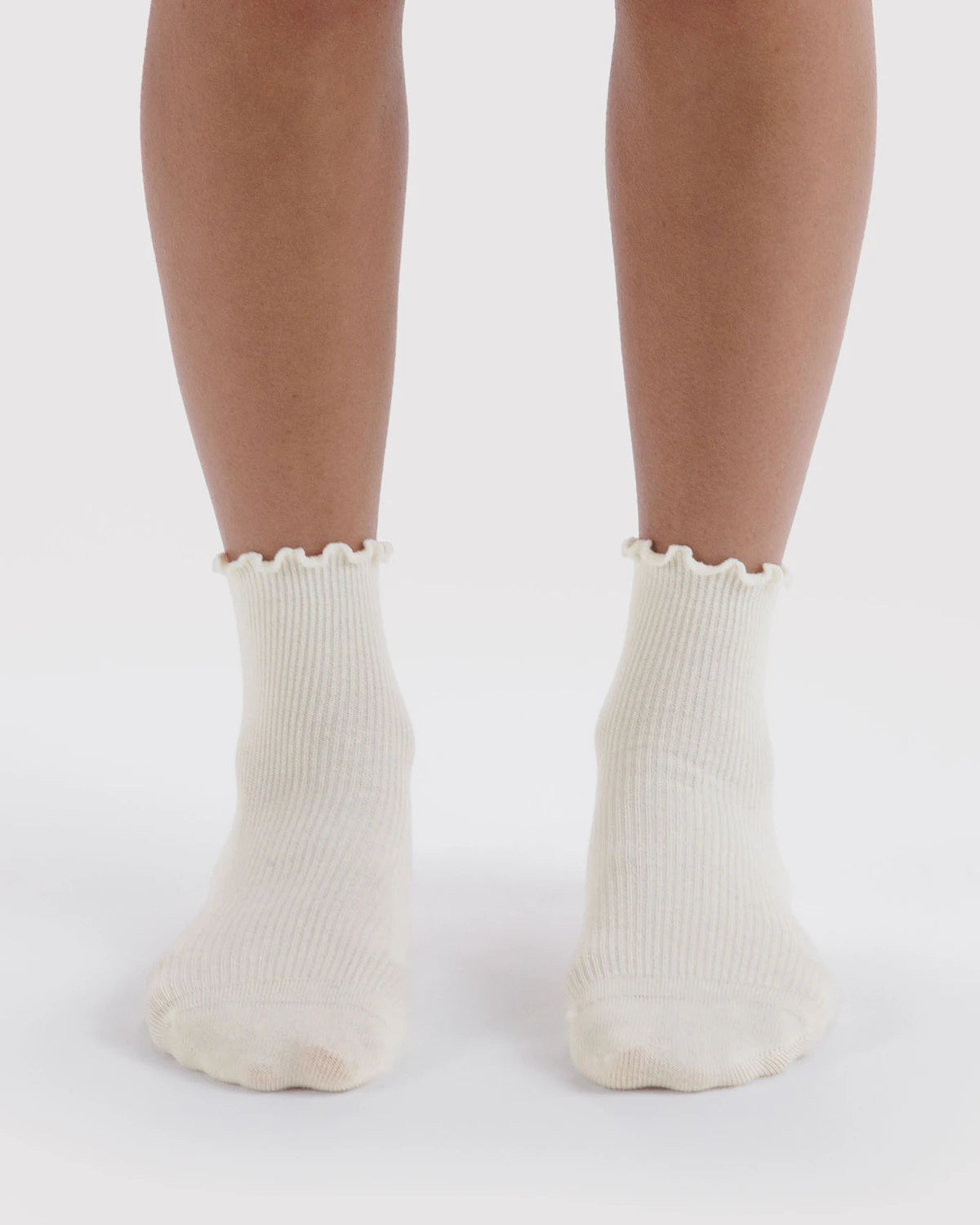 White Lettuce Edge Socks
